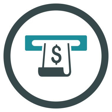 Kağıt giriş yuvası yuvarlak vektör simgesi