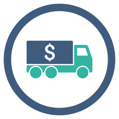 Para teslim yuvarlak vektör simgesi