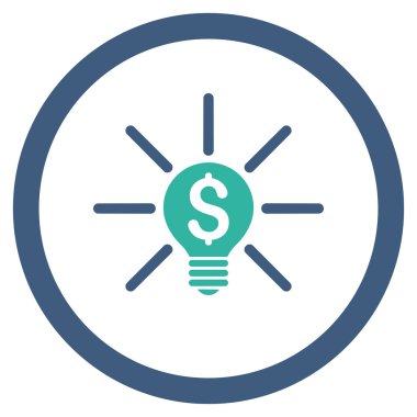 İş fikri ampul yuvarlak vektör simgesi