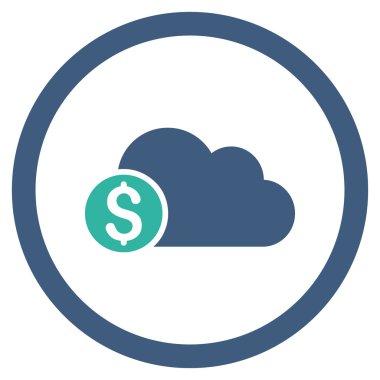 Bulut yuvarlak vektör simge bankacılık