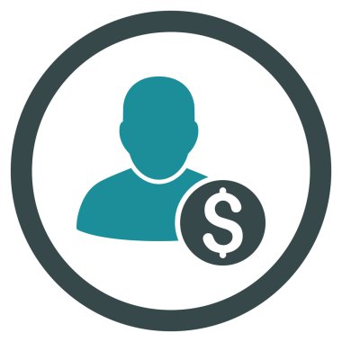 İşadamı yuvarlak vektör simgesi