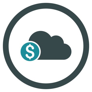 Bulut yuvarlak vektör simge bankacılık