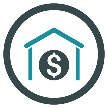 Para depolama yuvarlak vektör simgesi