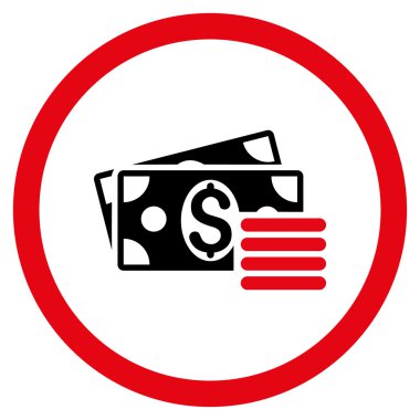 Doları nakit yuvarlak vektör simgesi