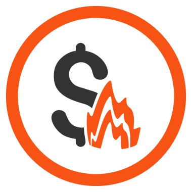 Yangın felaketi yuvarlak vektör simgesi