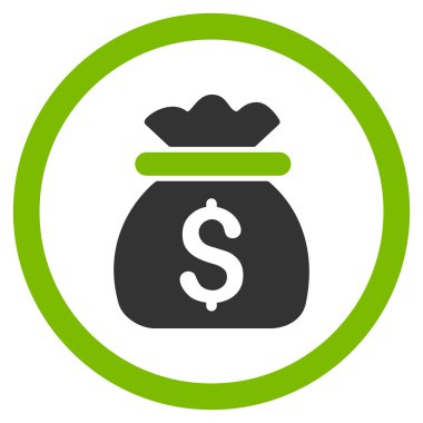 Para çantası yuvarlak vektör simgesi