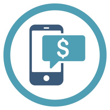 Para telefon Sms vektör simge yuvarlak