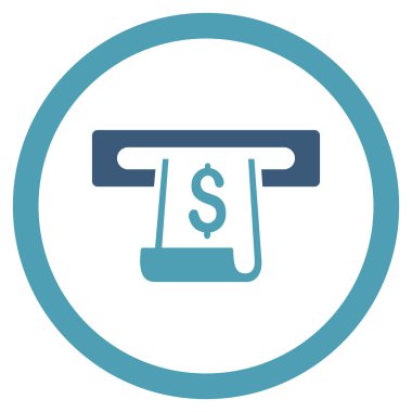 Kağıt giriş yuvası yuvarlak vektör simgesi