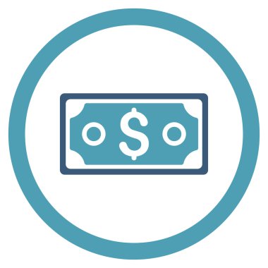 Doları banknot yuvarlak vektör simgesi