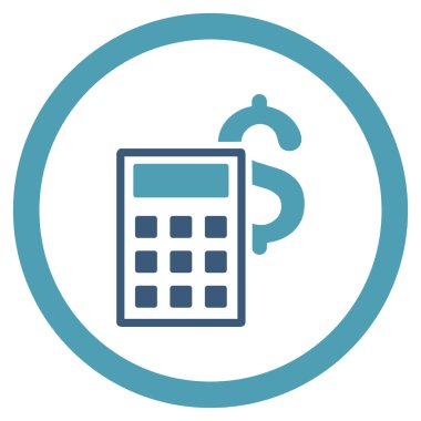 İş hesap makinesi yuvarlak vektör simgesi