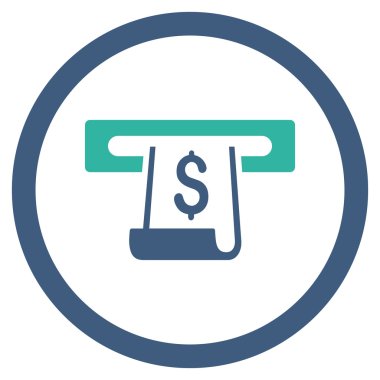 Kağıt giriş yuvası yuvarlak vektör simgesi