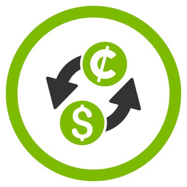 Doları Cent Exchange vektör simge yuvarlak