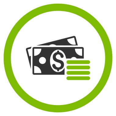 Doları nakit yuvarlak vektör simgesi