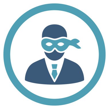 Maskeli hırsız yuvarlak vektör simgesi