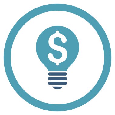 İş Patent ampul yuvarlak vektör simgesi