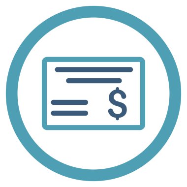 Doları Çek yuvarlak vektör simgesi