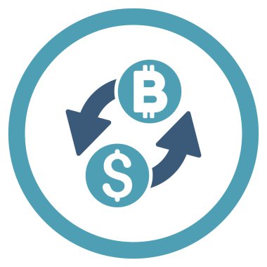 Dolar Bitcoin Borsası Yuvarlak Vektör Simgesi