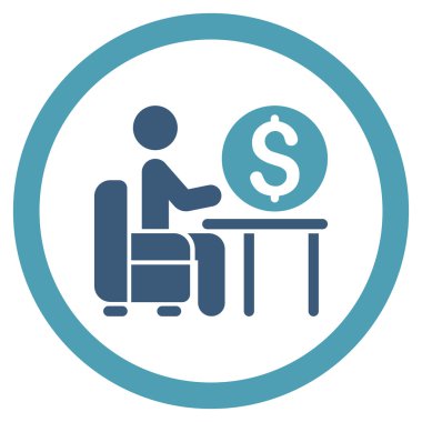Bankacı Office yuvarlak vektör simgesi