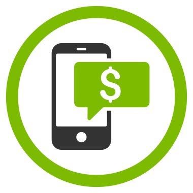 Para telefon Sms vektör simge yuvarlak