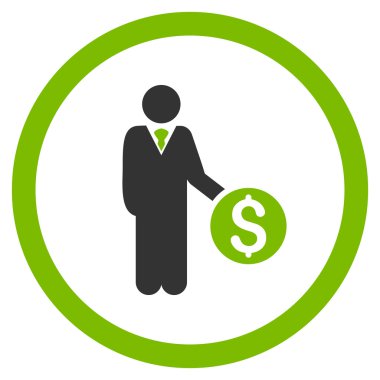 Bankacı yuvarlak vektör simgesi