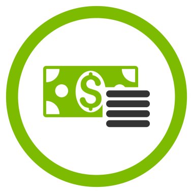 Doları nakit yuvarlak vektör simgesi
