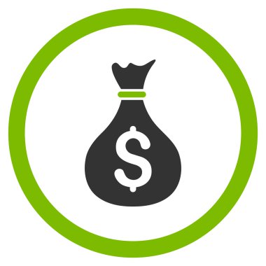 Para çantası yuvarlak vektör simgesi