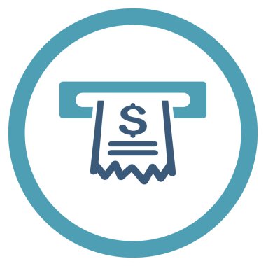 Kağıt giriş makine yuvarlak vektör simgesi