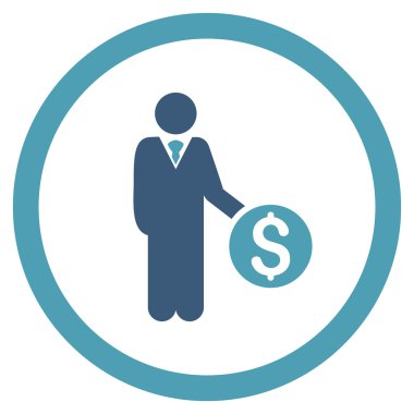 Bankacı yuvarlak vektör simgesi