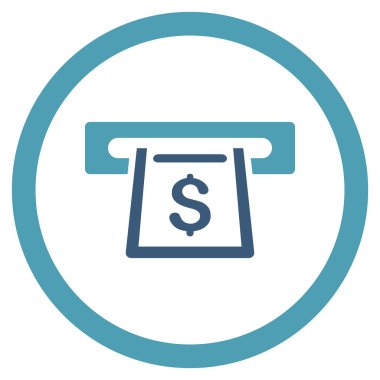 Fişleri Paraya Çevirme yuvası yuvarlak vektör simgesi