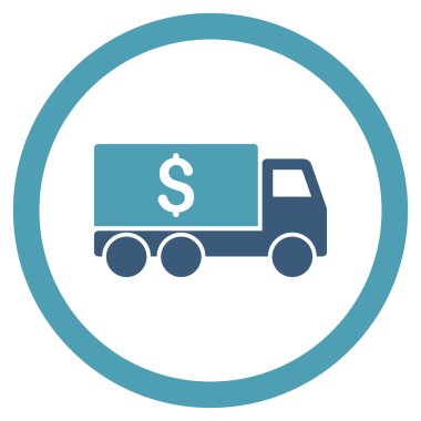 Para teslim yuvarlak vektör simgesi