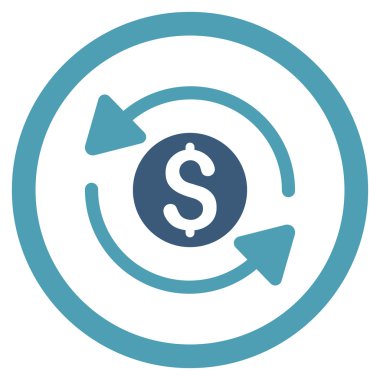 Para ciro yuvarlak vektör simgesi