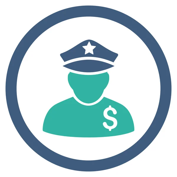 Policía financiera redondeado Vector icono — Vector de stock