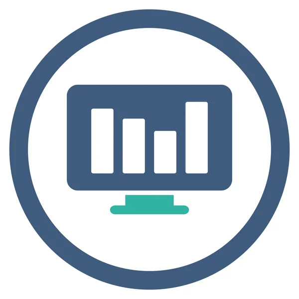 Monitoraggio grafico a barre Icona vettoriale arrotondata — Vettoriale Stock
