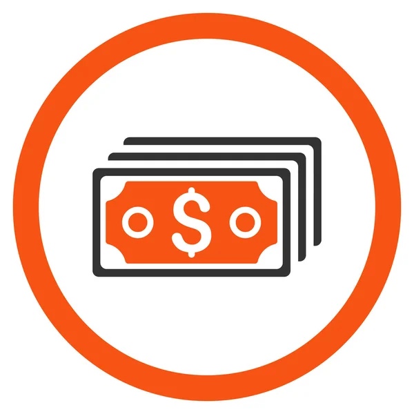 Dollar biljetten afgeronde Vector Icon — Stockvector