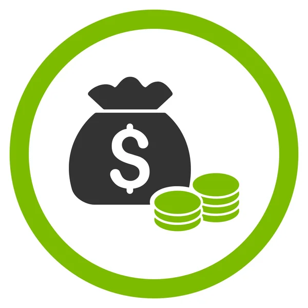 Bolsa de dinero redondeado Vector icono — Vector de stock