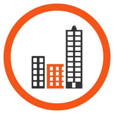 Şehir yuvarlak vektör simgesi