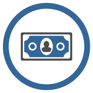 Banknot yuvarlak vektör simgesi