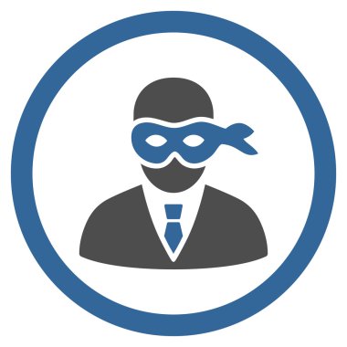 Maskeli hırsız yuvarlak vektör simgesi
