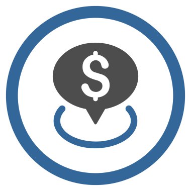 Banka konum yuvarlak vektör simgesi