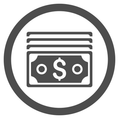 Doları banknot yuvarlak vektör simgesi