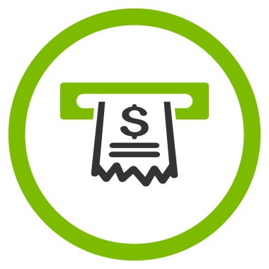 Kağıt giriş makine yuvarlak vektör simgesi