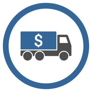 Para teslim yuvarlak vektör simgesi