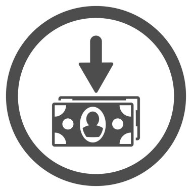 Banknot gelir yuvarlak vektör simgesi