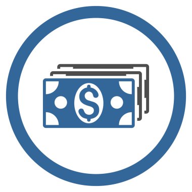 Doları banknot yuvarlak vektör simgesi