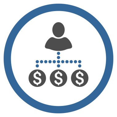 Kullanıcı ödemeler yuvarlak vektör simgesi