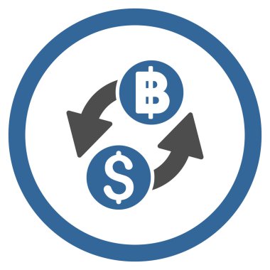 Dolar Baht Döviz vektör simge yuvarlak