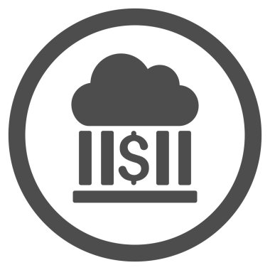 Bulut banka yuvarlak vektör simgesi