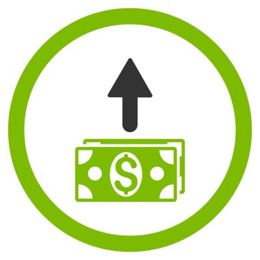 Banknot yuvarlak vektör simge göndermek