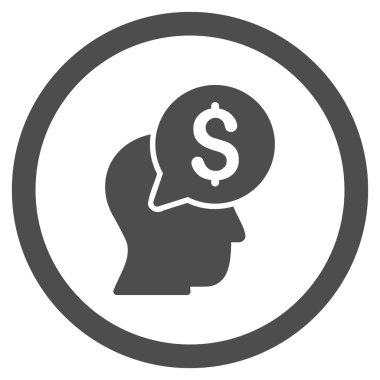 İş adamı düşünüyorum yuvarlak vektör simgesi