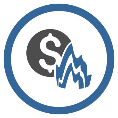 Yangın felaketi fiyat vektör simge yuvarlak